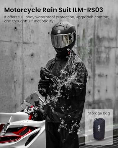 ILM Motorcycle Rain Suit 2-Piece Waterproof, Breathable Model RS03