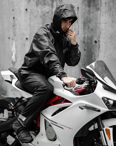 ILM Motorcycle Rain Suit 2-Piece Waterproof, Breathable Model RS03