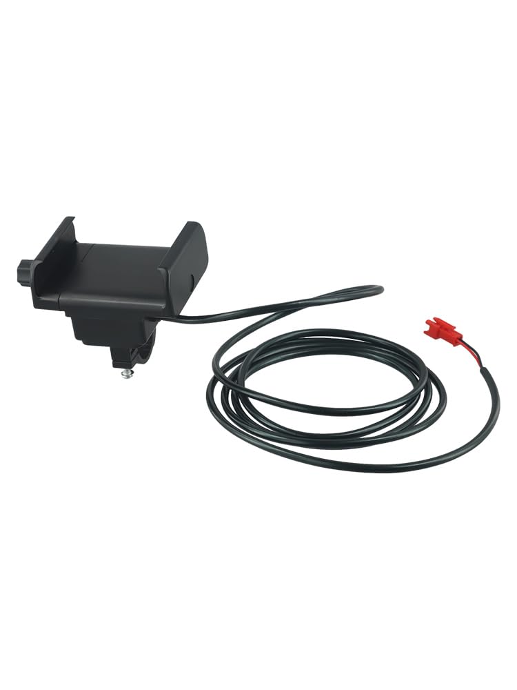 Jurtmy 100 Pack Electric Bicycle Phone Mount with USB for Charger, 48V Handlebar Cell Phone Holder for Ebike Motorcycle for ATV Scooter, Adjustable Clamp GPS Stand with 2A Charging Port