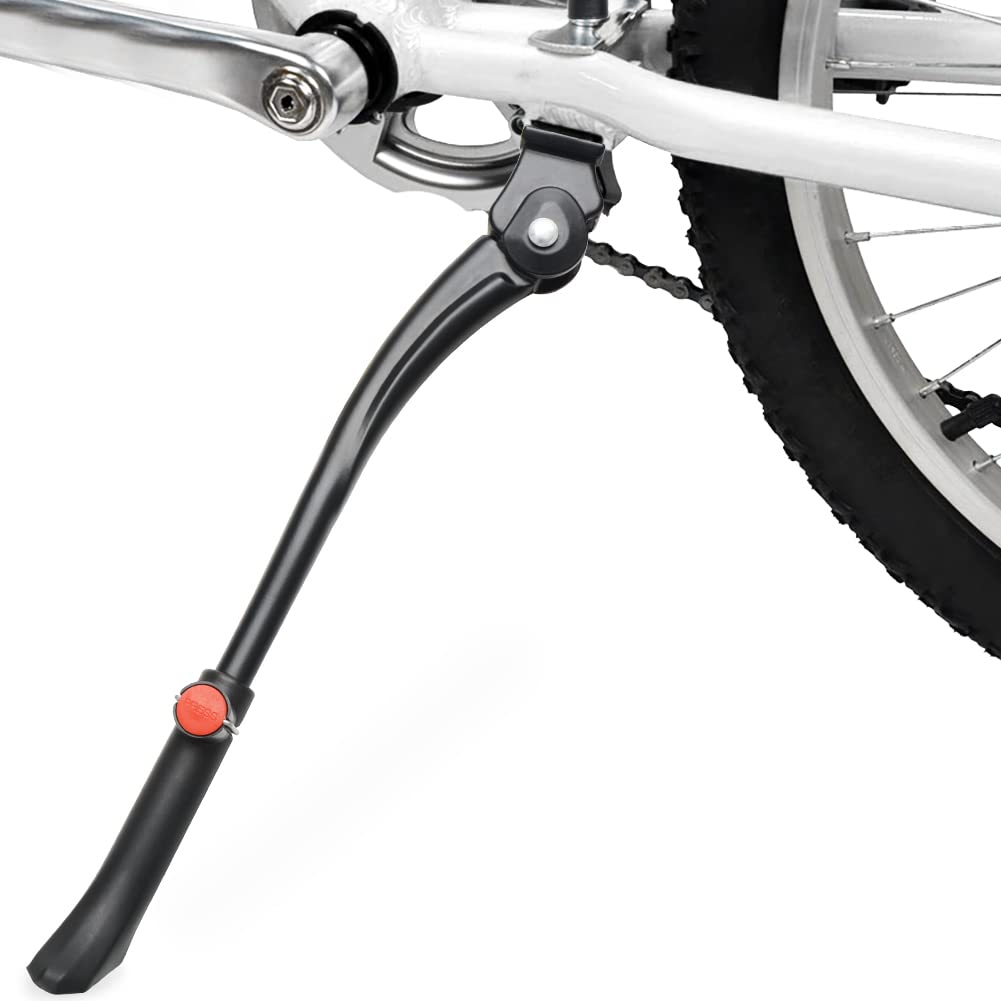 TOPCABIN Aluminium Alloy Adjustable Bike Kickstand, Fits 22"-28" Mountain Road Bike/BMX/MTB, Black, 12.2'-14.2' (310-360mm), Includes Wrench & Rubber Mat