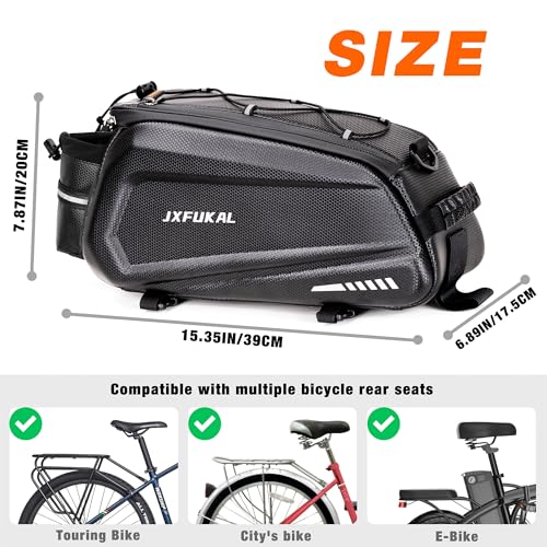 JXFUKAL Bike Bags for Bicycle Rear Rack - 9.5L/17L/40L Hard Shell Ebike Bag