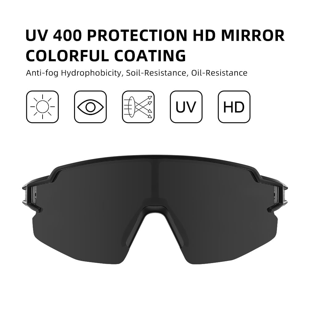 ROCKBROS Polarized Sports Sunglasses Anti-Glare HD Cycling Sun Glasses