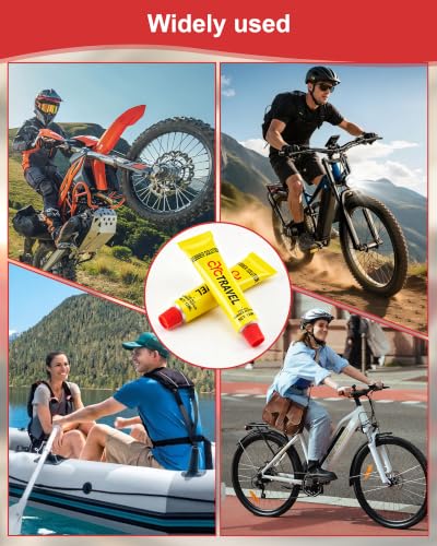 cyctravel Bike Tire Repair Kit, Bicycle Inner Tube Puncture Patch Kits with 20 PCS Vulcanizing Patches, User Manual, Metal Rasp and Tire Lever, Bike Patch Kit for Mountain and Road Bike