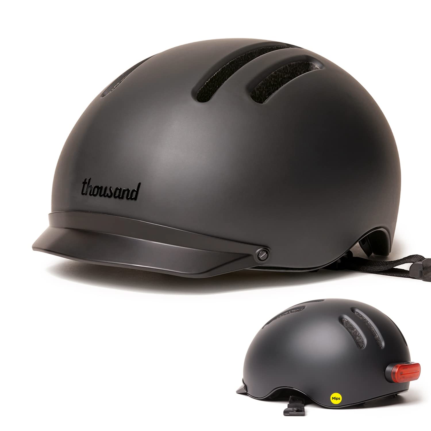 Thousand Chapter MIPS Adult Bike Helmet - LED Tail Light, Cycling & Bicycle Safety Certified, Lightweight & Low Profile, Men & Women, Lockable PopLock