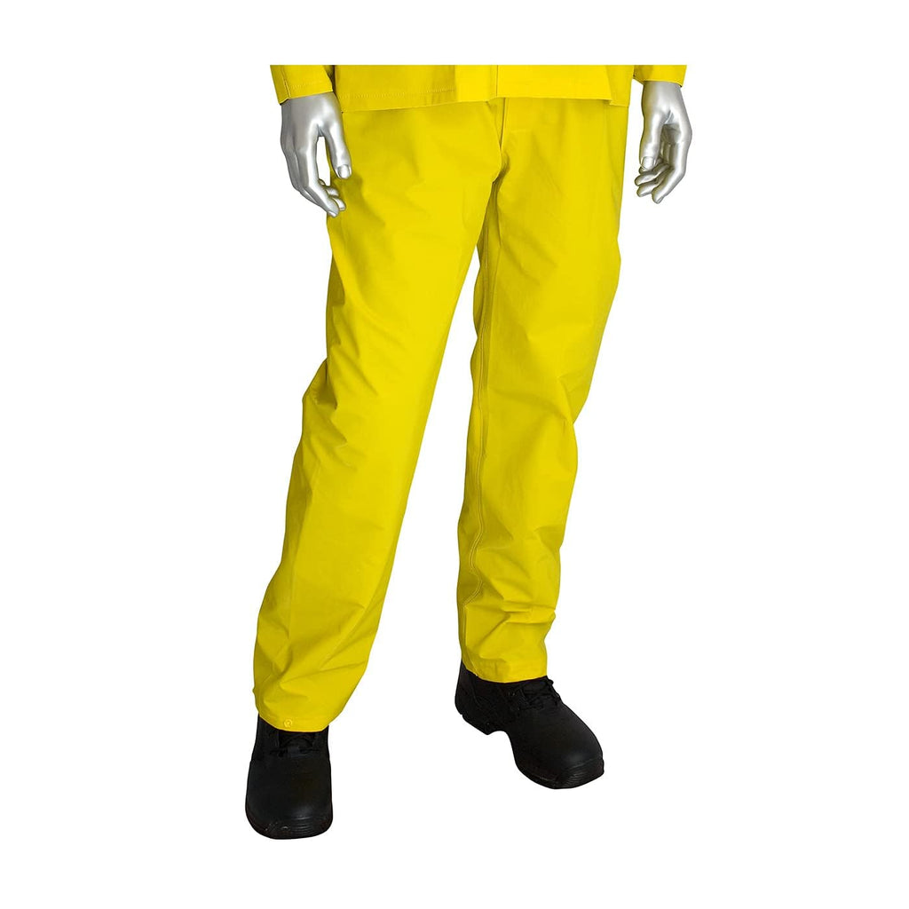 Xpose Safety 3pc Yellow Rain Suit – 48" .35mm PVC Waterproof Raincoat Jacket, Detachable Hood & Pants for Storms,Fishing,Work