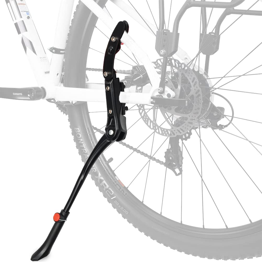 TOPCABIN Aluminium Alloy Adjustable Bike Kickstand, Fits 22"-28" Mountain Road Bike/BMX/MTB, Black, 12.2'-14.2' (310-360mm), Includes Wrench & Rubber Mat