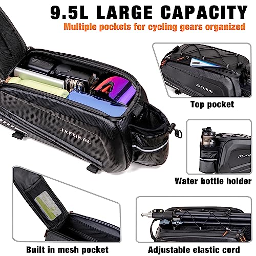 JXFUKAL Bike Bags for Bicycle Rear Rack - 9.5L/17L/40L Hard Shell Ebike Bag