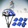 Jiawu 7pcs Adult Roller Skating Protection Gear Set Knee Pads Elbow Pads Gloves Helmet with PE Shell Thick Sponge for Men Women