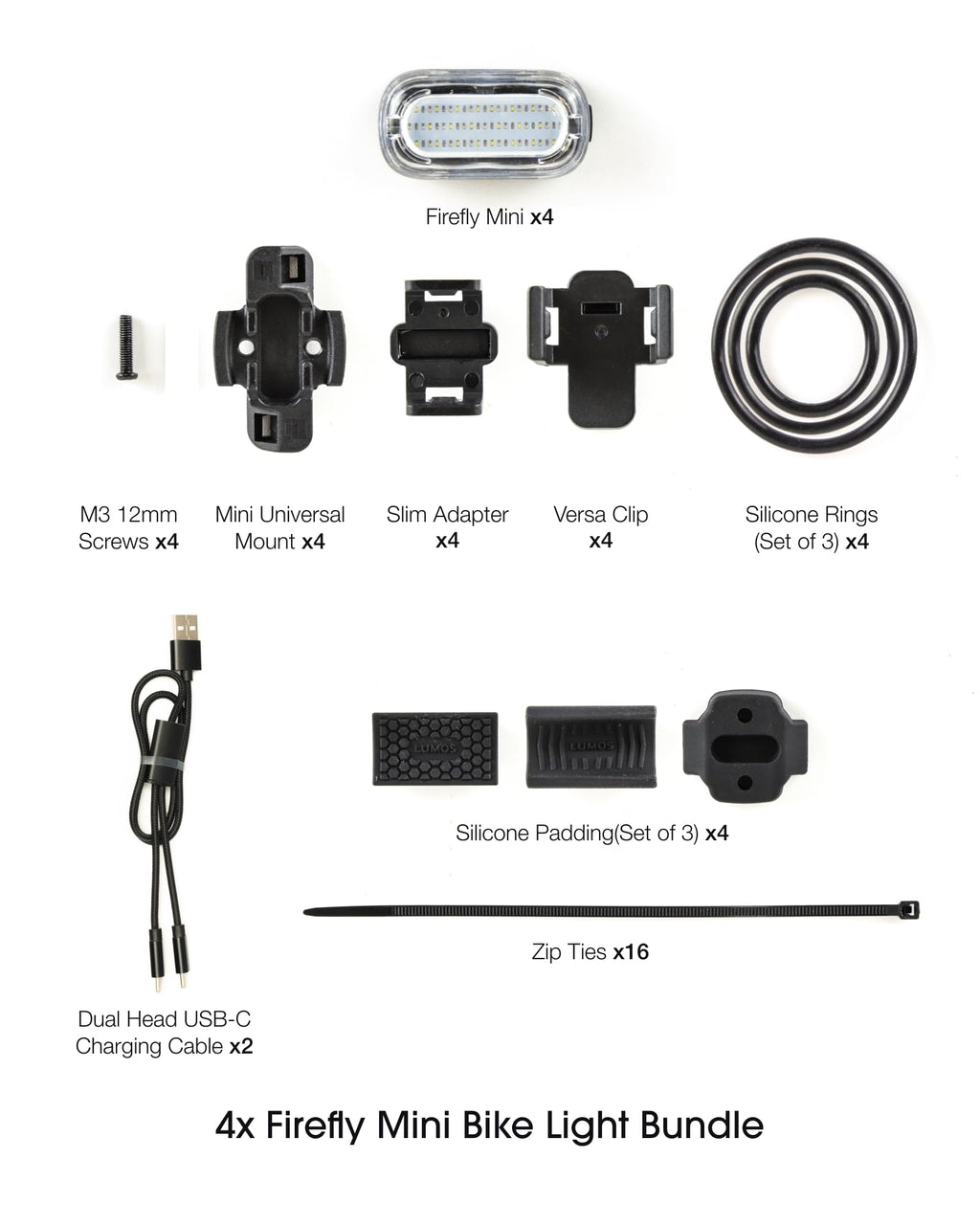 Lumos Firefly Mini 4-Pack Bike Light & Turn Signal Kit