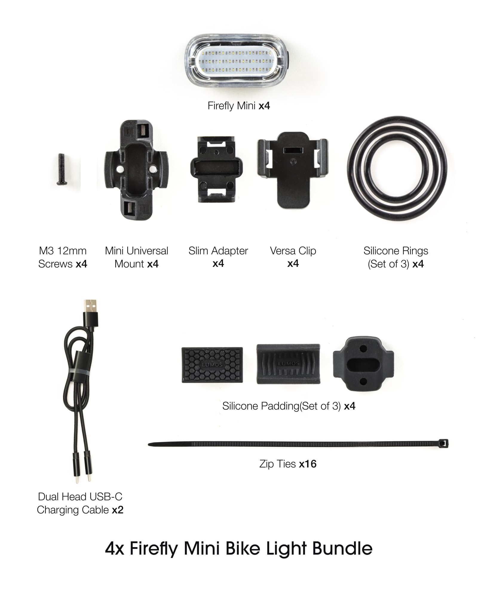 Lumos Firefly Mini 4-Pack Bike Light & Turn Signal Kit