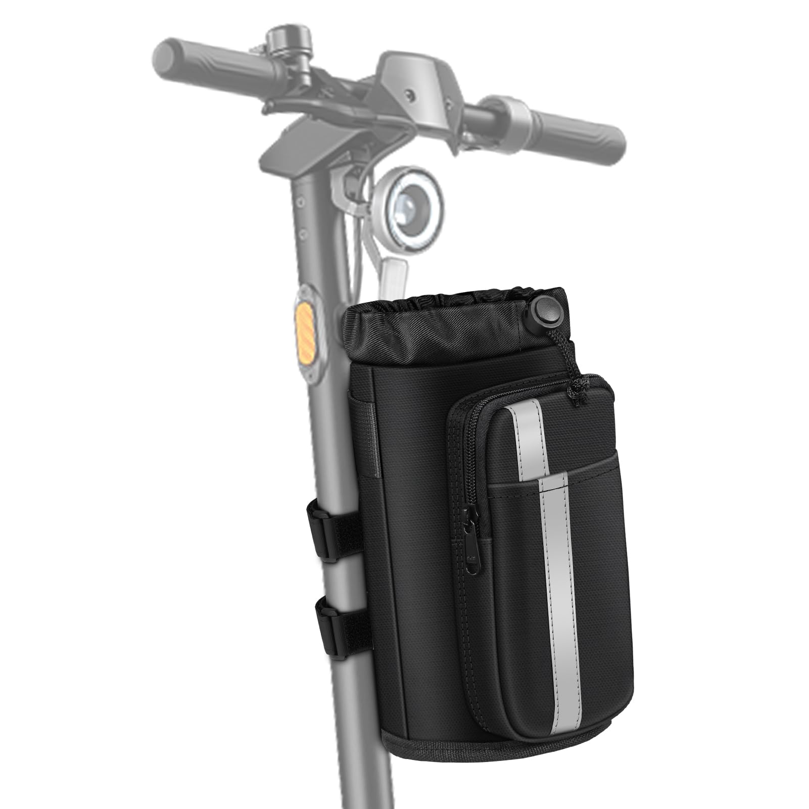 FINPAC Cup Holder for Bike, Universal Water Bottle Holder w/Phone Pockets