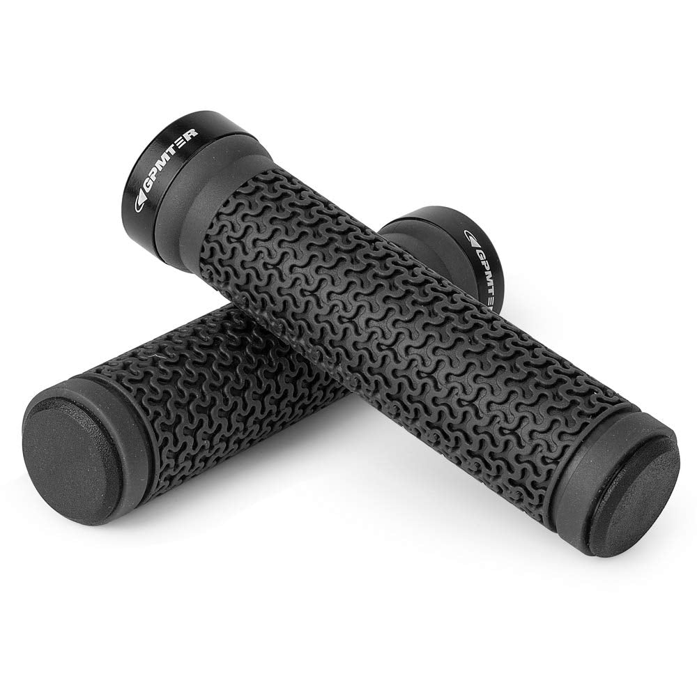 GPMTER Bike Handlebar Grips, Single Lock on Bicycle Handle Bar, for BMX, Mountain, MTB, Beach Cruiser, Scooter, Folding Bike, Soft Non-Slip-Rubber Hand Grip Comfortable Ergonomic