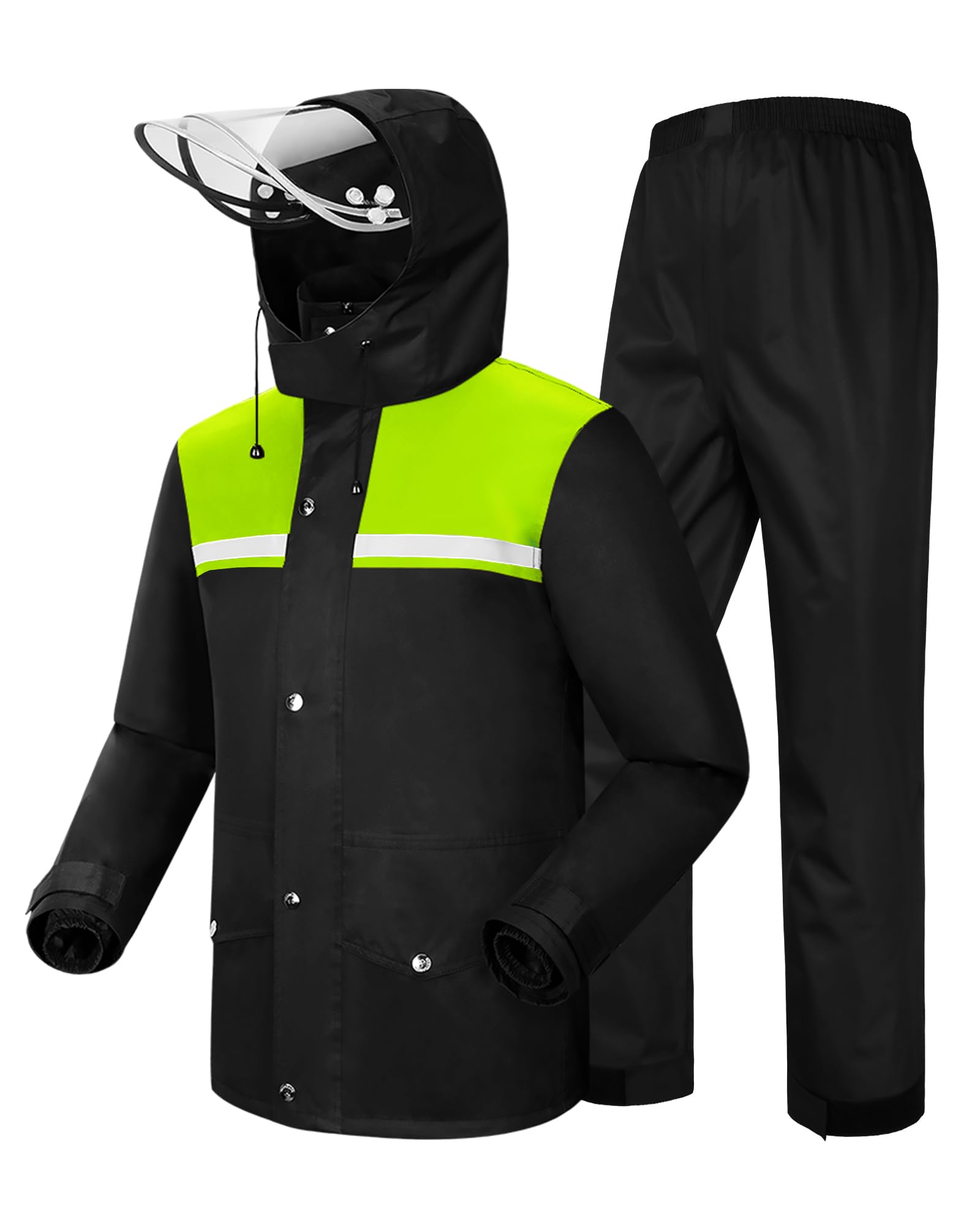 iCreek Rain Suit Waterproof Hi Vis Raincoat Reflective Rain Gear Unisex