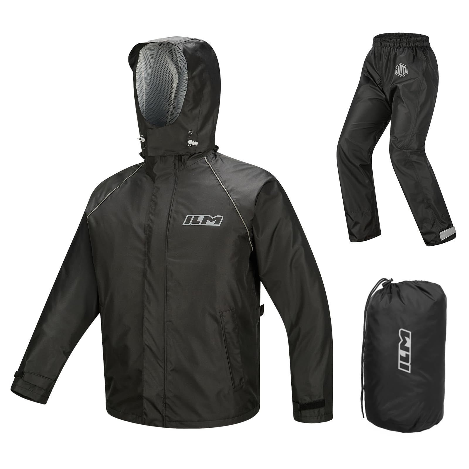 ILM Motorcycle Rain Suit 2-Piece Waterproof, Breathable Model RS03