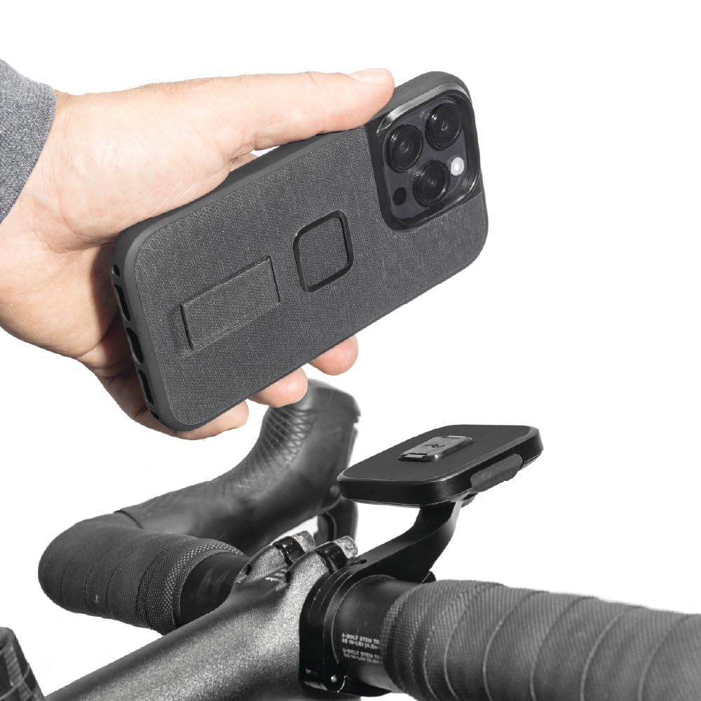 Peak Design Mobile Out Front Bike Mount, V2, Black, SlimLink Technology, Machined Aluminum Construction, Adjustable Cycling Phone Mount, Fits Most Handlebar Sizes, Bike Phone Holder