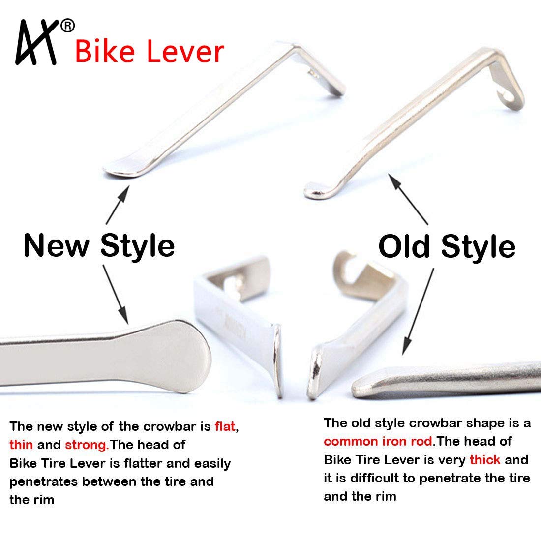 Tragoods Premium Bicycle Tire Lever Tyre Spoon Iron Changing Tool, Bike Tire Levers Premium Stainless Steel Levers to Repair Bike Tube, Best Tire Changing Tool