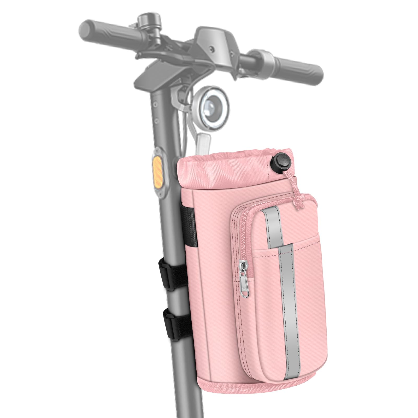 FINPAC Cup Holder for Bike, Universal Water Bottle Holder w/Phone Pockets