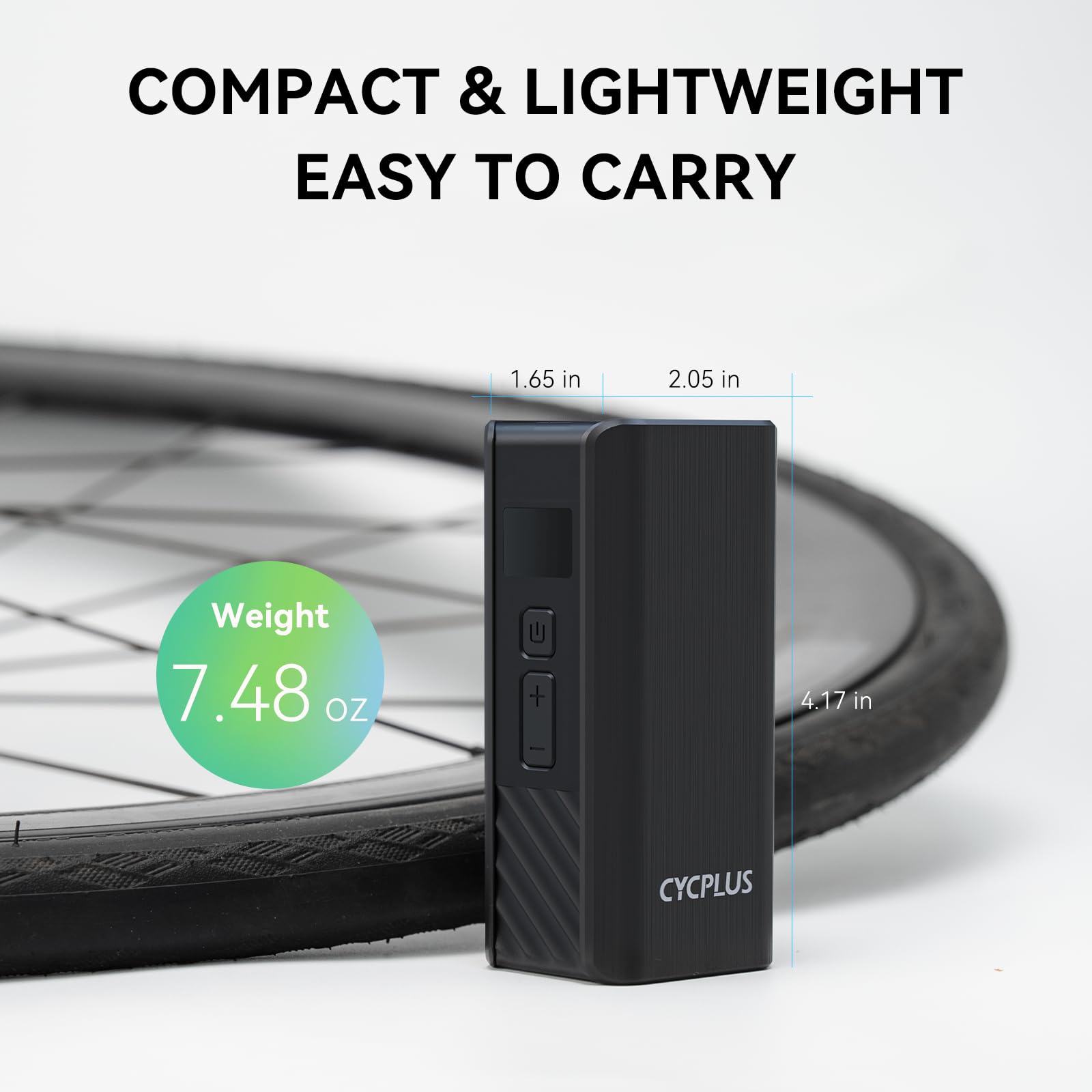 CYCPLUS Electric Bike Pump, A3Mini, 120 PSI, Brushless Motor, with Display