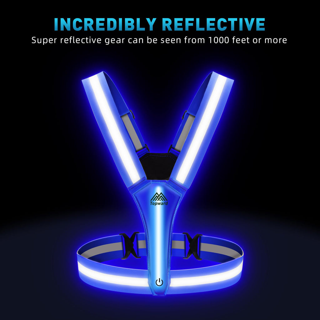 LED High-Visibility Reflective Vest for Night Cycling