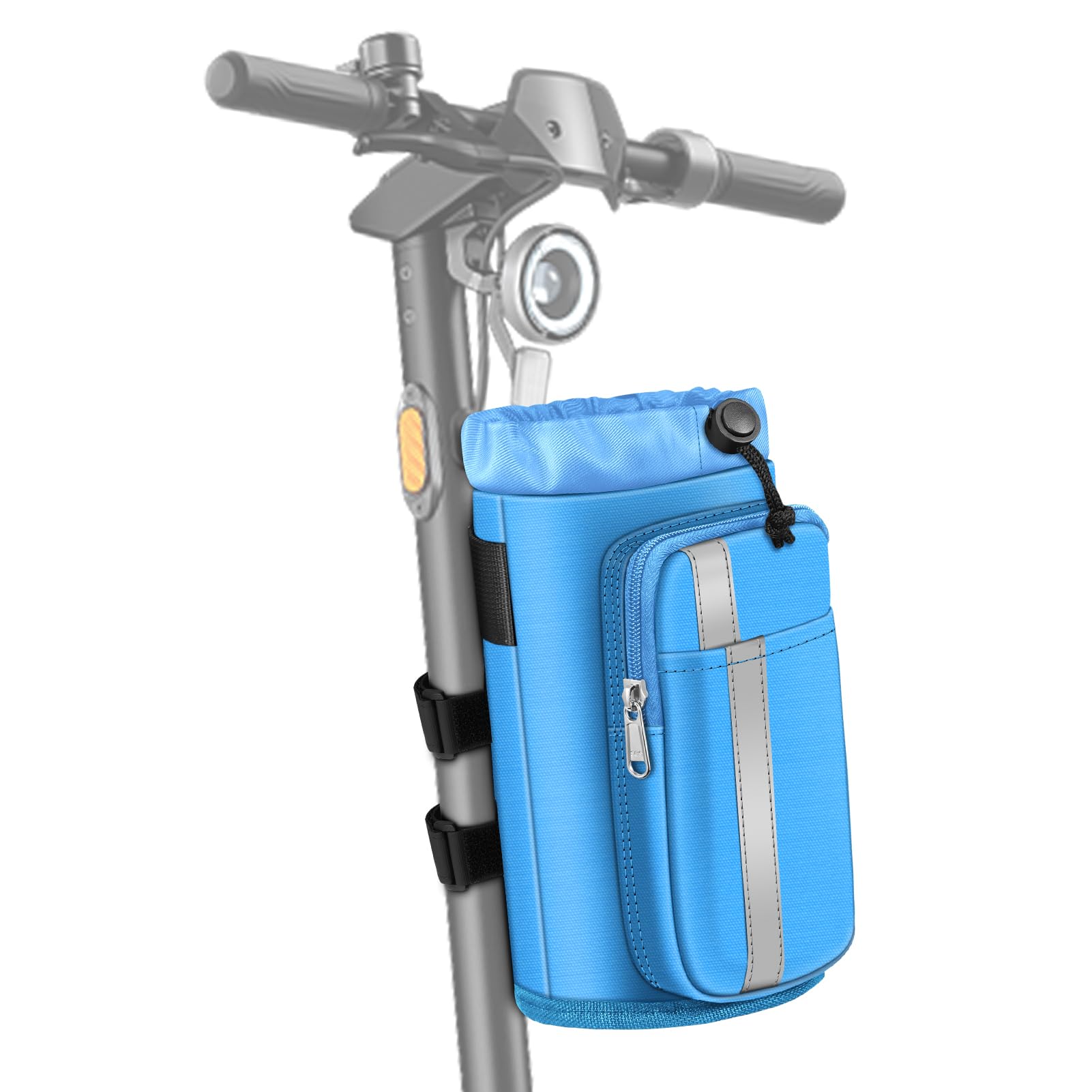 FINPAC Cup Holder for Bike, Universal Water Bottle Holder w/Phone Pockets