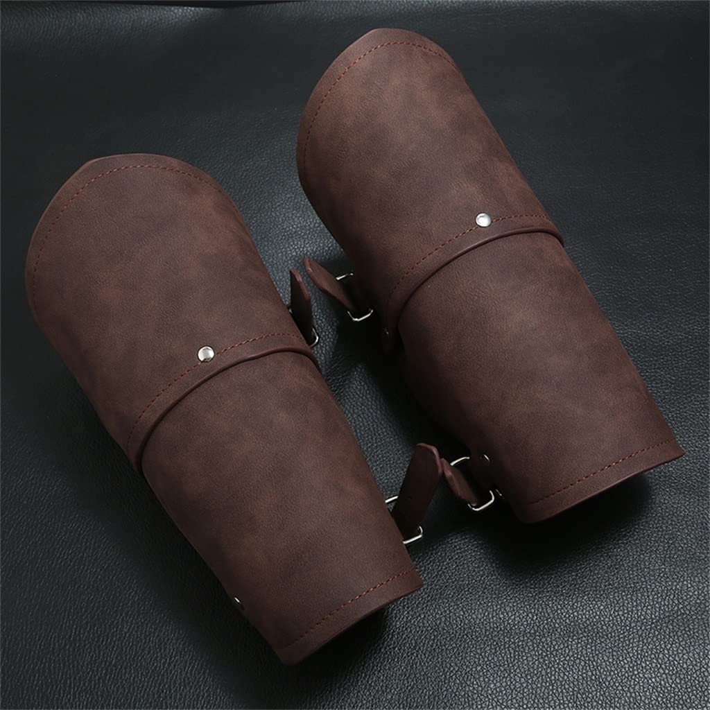 AFPSDLFJDLS Medieval Armor Gloves Wide Cuff Bracers Bracelet Men Steampunk Gauntlet Knights Templar Leather