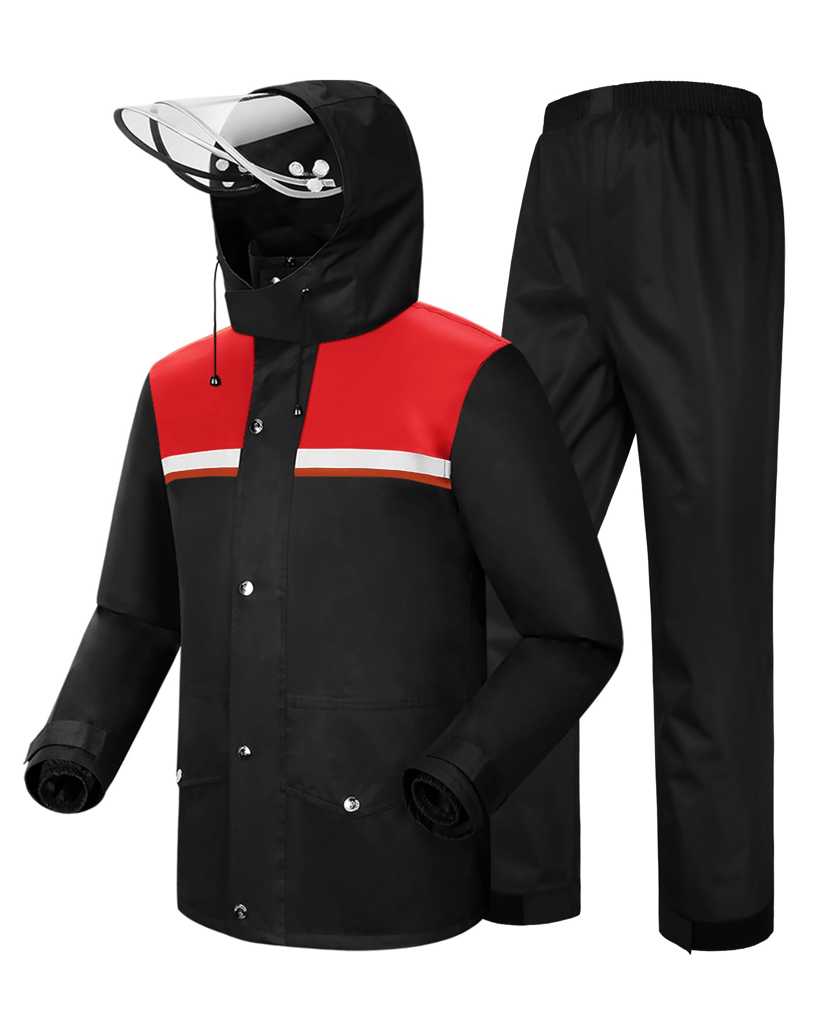 iCreek Rain Suit Waterproof Hi Vis Raincoat Reflective Rain Gear Unisex