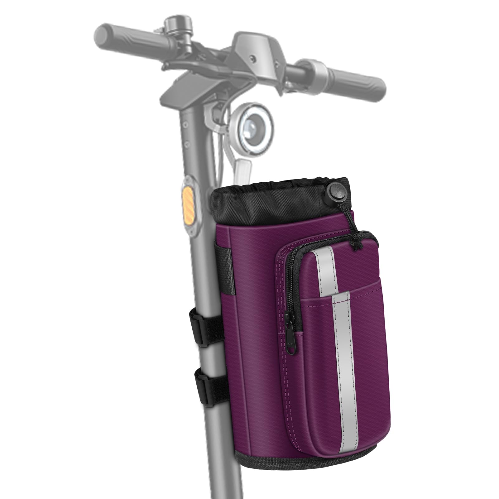 FINPAC Cup Holder for Bike, Universal Water Bottle Holder w/Phone Pockets