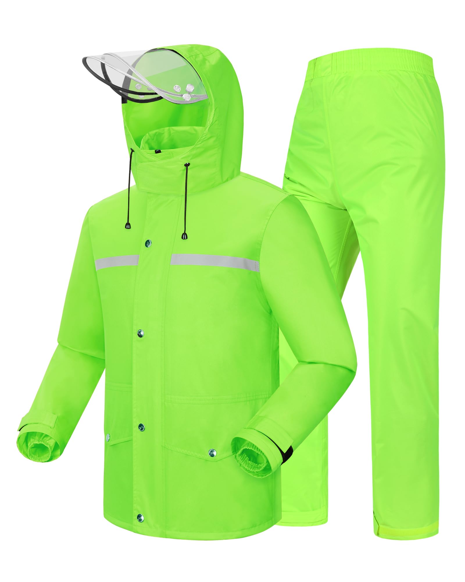 iCreek Rain Suit Waterproof Hi Vis Raincoat Reflective Rain Gear Unisex