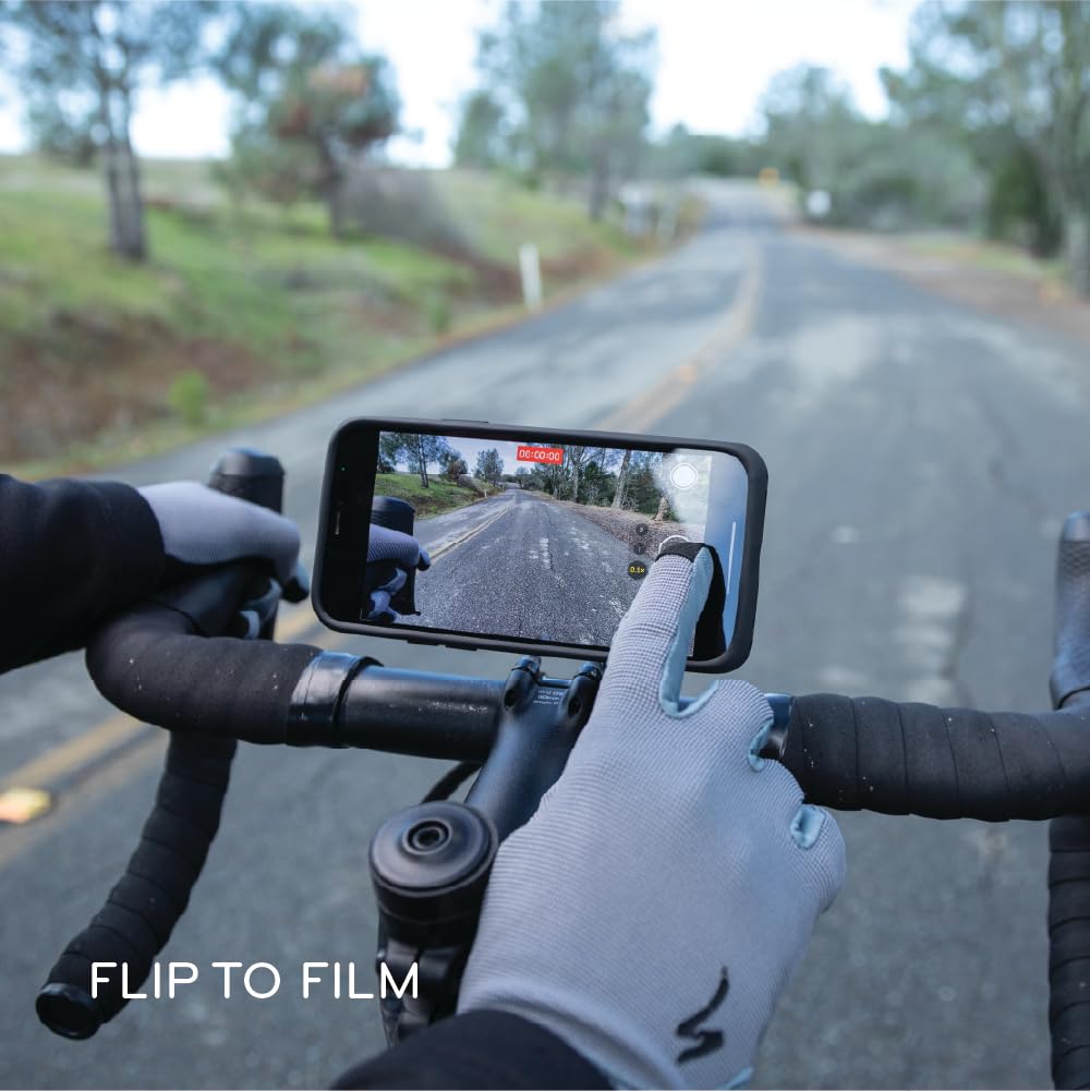 Peak Design Mobile Out Front Bike Mount, V2, Black, SlimLink Technology, Machined Aluminum Construction, Adjustable Cycling Phone Mount, Fits Most Handlebar Sizes, Bike Phone Holder