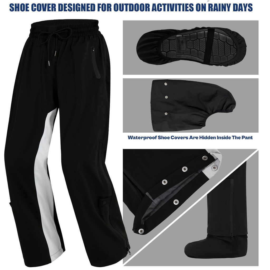 RainRider Rain Suit for Men Waterproof Lightweight 3-Piece Rain Gear