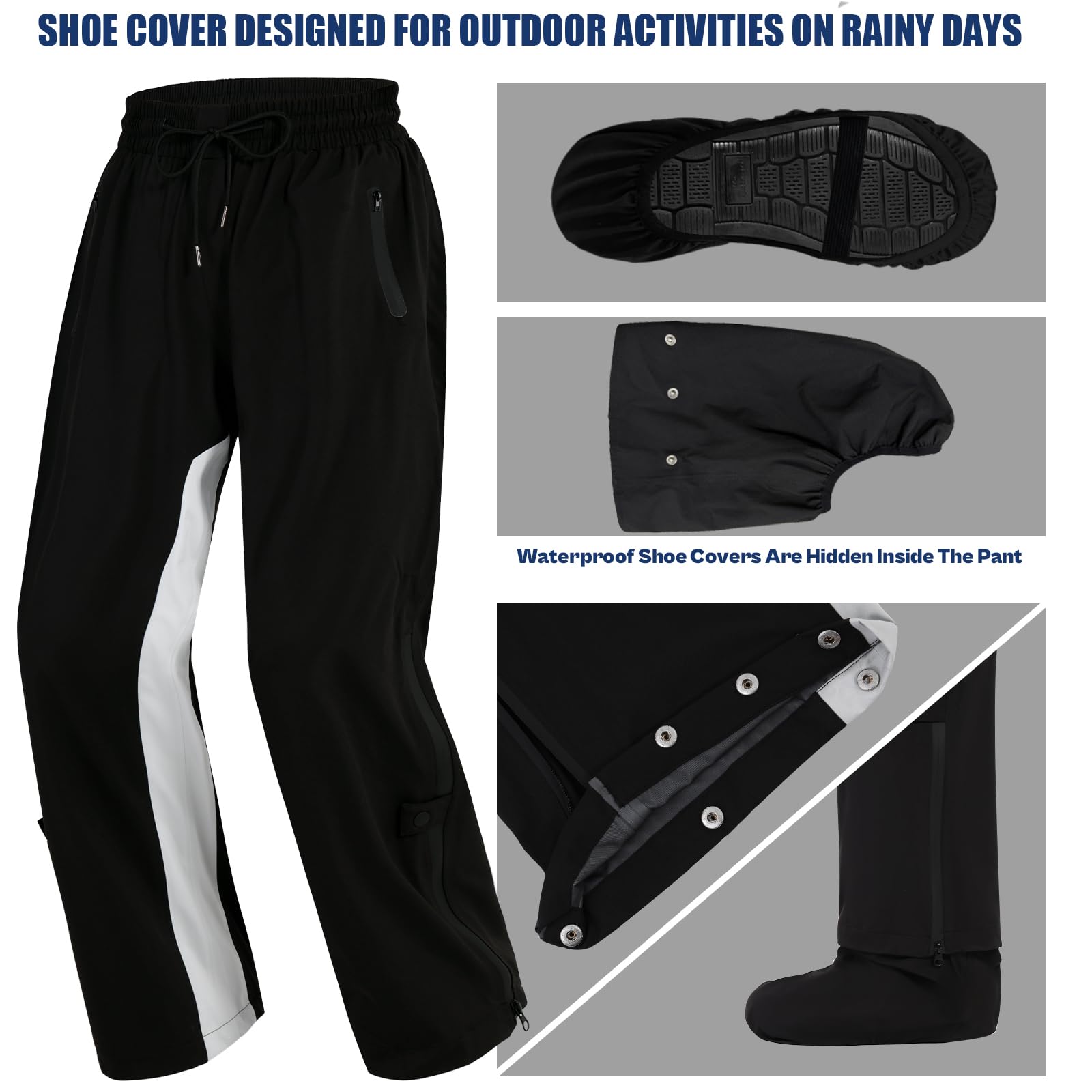 RainRider Rain Suit for Men Waterproof Lightweight 3-Piece Rain Gear