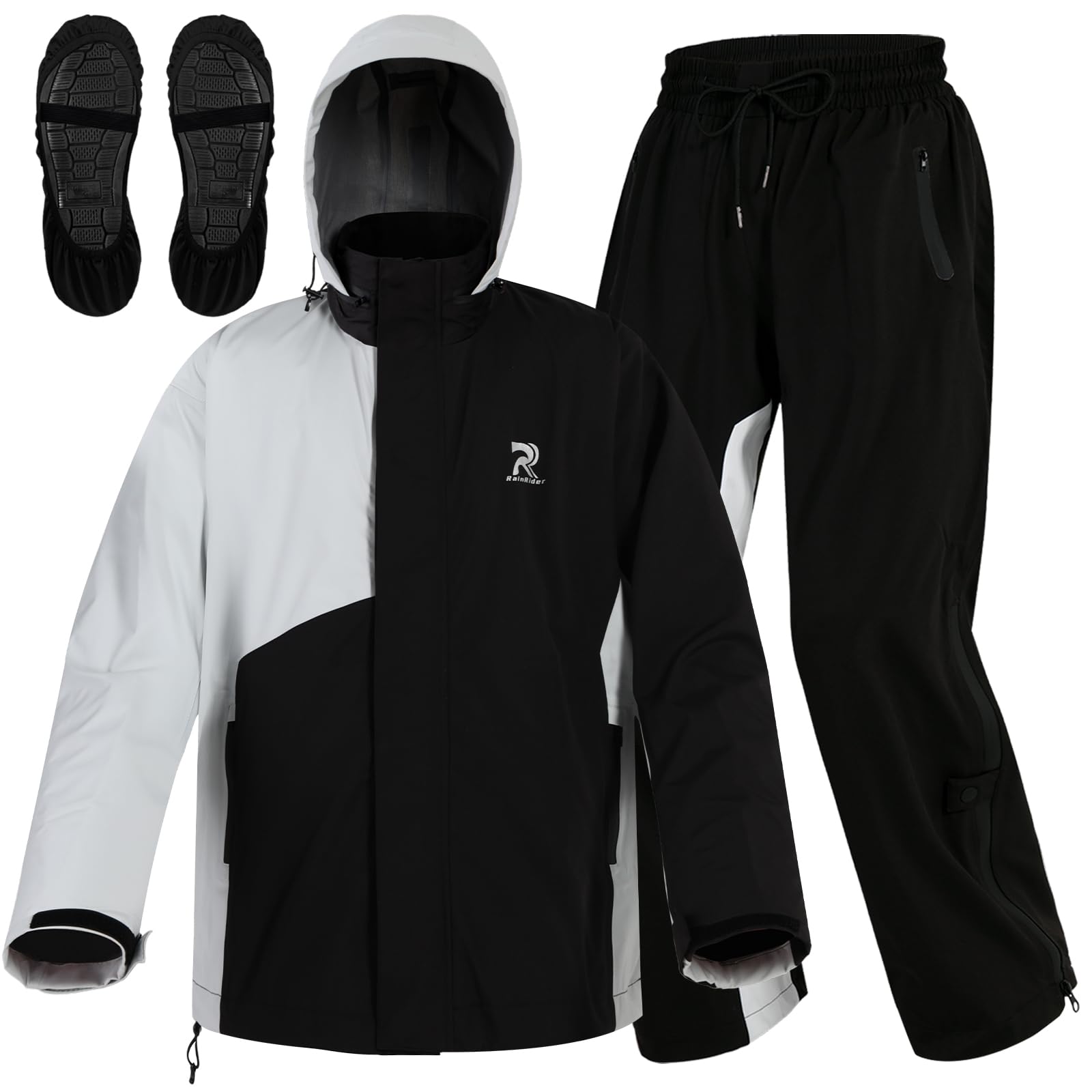 RainRider Rain Suit for Men Waterproof Lightweight 3-Piece Rain Gear