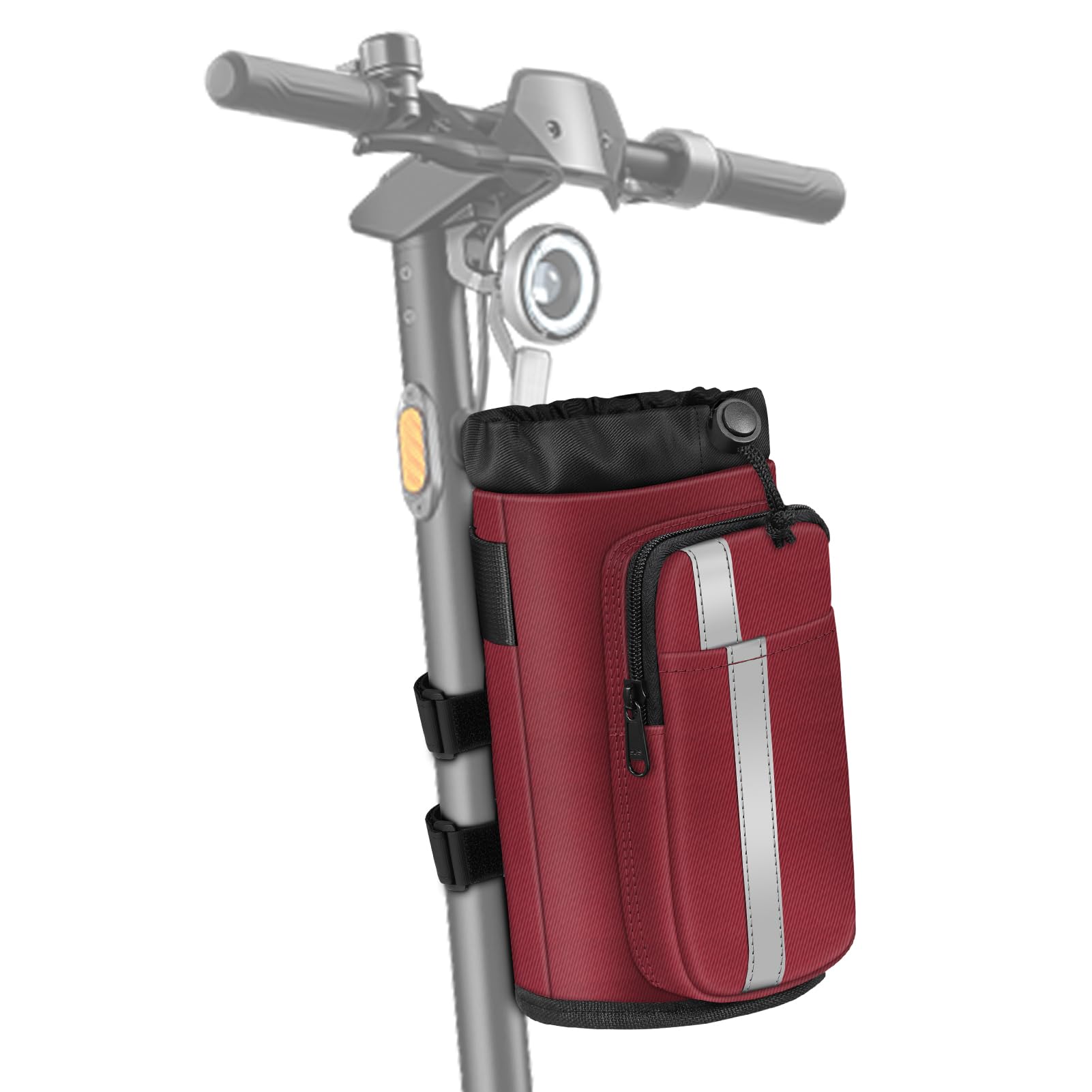 FINPAC Cup Holder for Bike, Universal Water Bottle Holder w/Phone Pockets