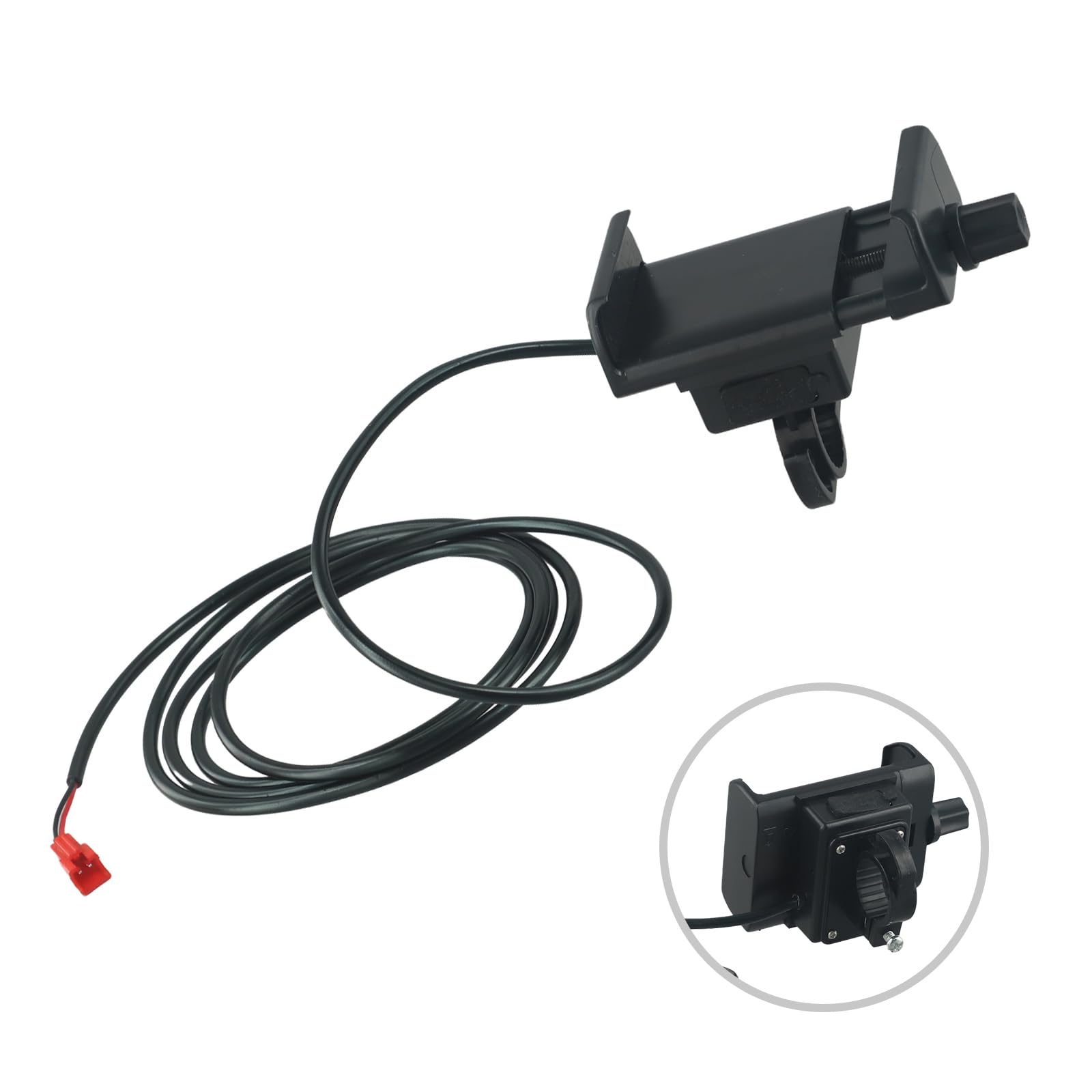 Jurtmy 100 Pack Electric Bicycle Phone Mount with USB for Charger, 48V Handlebar Cell Phone Holder for Ebike Motorcycle for ATV Scooter, Adjustable Clamp GPS Stand with 2A Charging Port