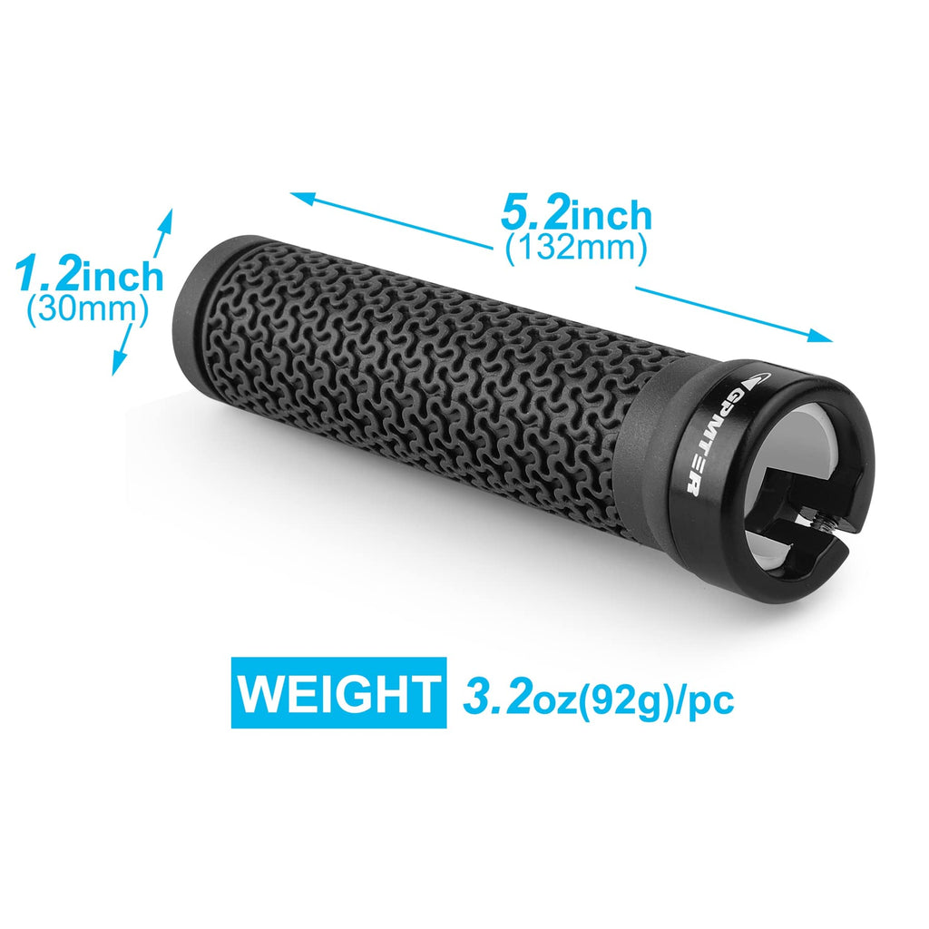 GPMTER Bike Handlebar Grips, Single Lock on Bicycle Handle Bar, for BMX, Mountain, MTB, Beach Cruiser, Scooter, Folding Bike, Soft Non-Slip-Rubber Hand Grip Comfortable Ergonomic