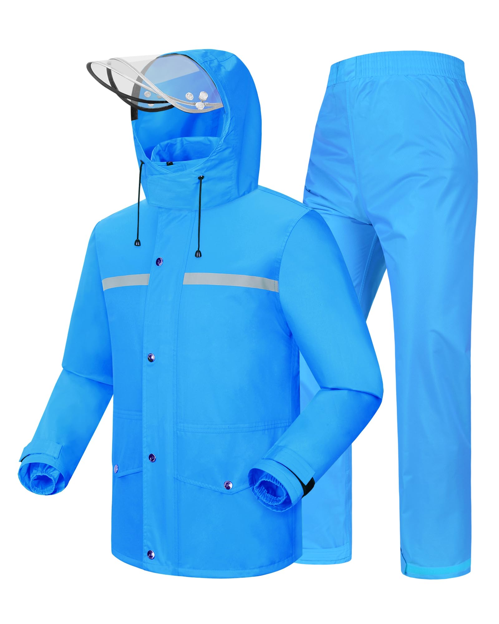 iCreek Rain Suit Waterproof Hi Vis Raincoat Reflective Rain Gear Unisex