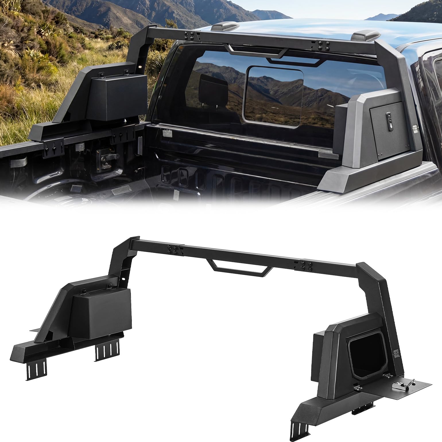 JOYTUTUS Roll Bar with Cargo Basket or Storage Lock Boxes