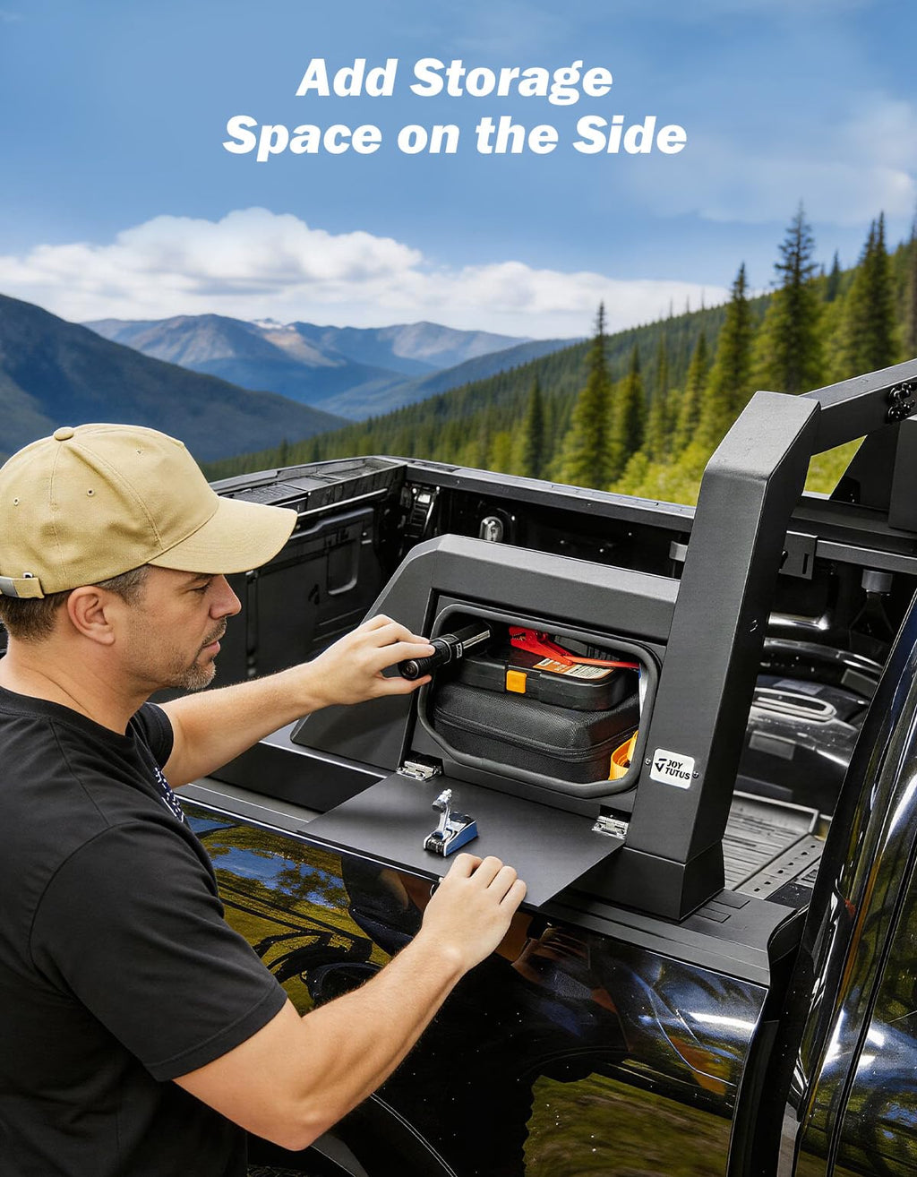 JOYTUTUS Roll Bar with Cargo Basket or Storage Lock Boxes