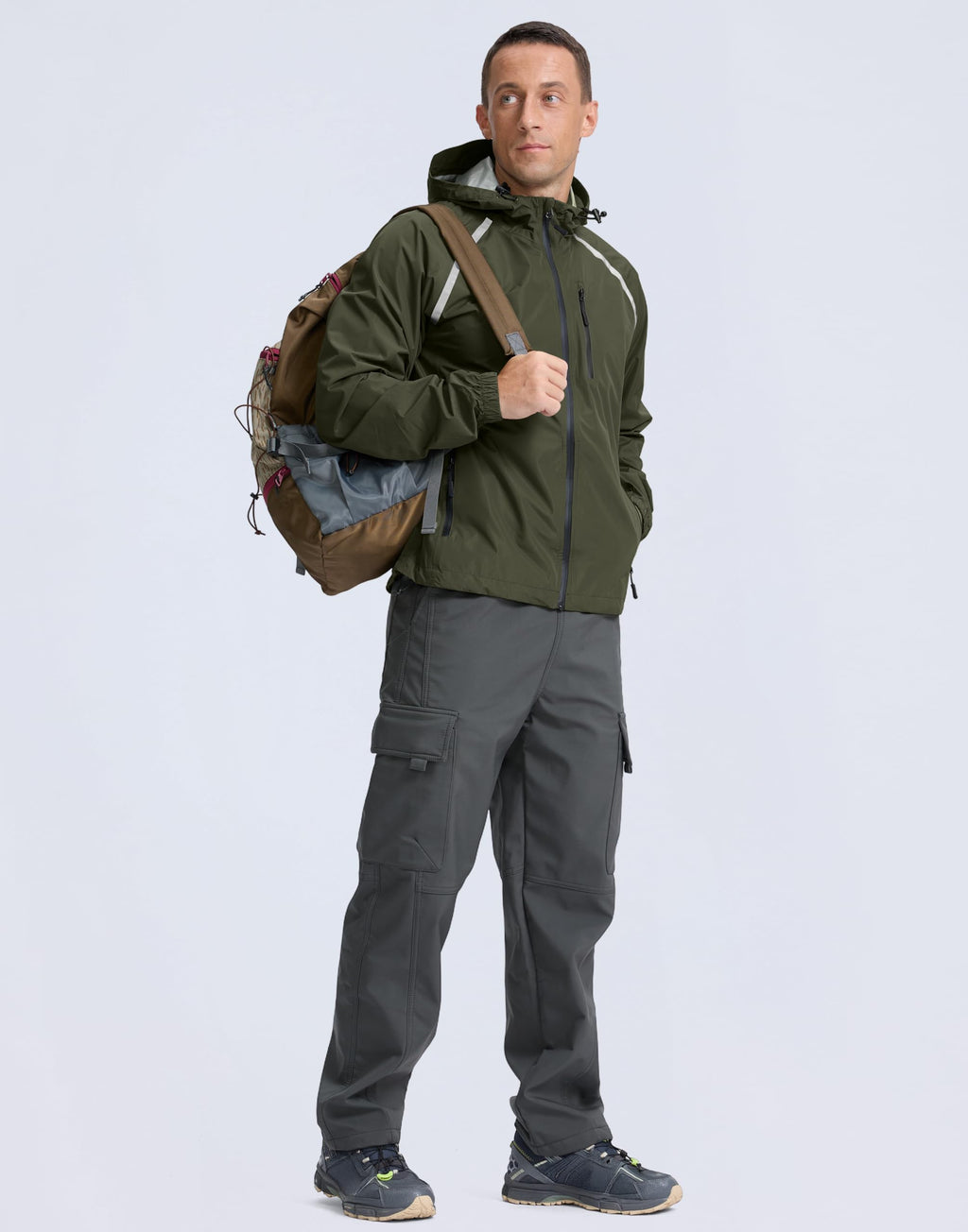 Bikewa Men's Waterproof Packable Cycling Rain Jacket