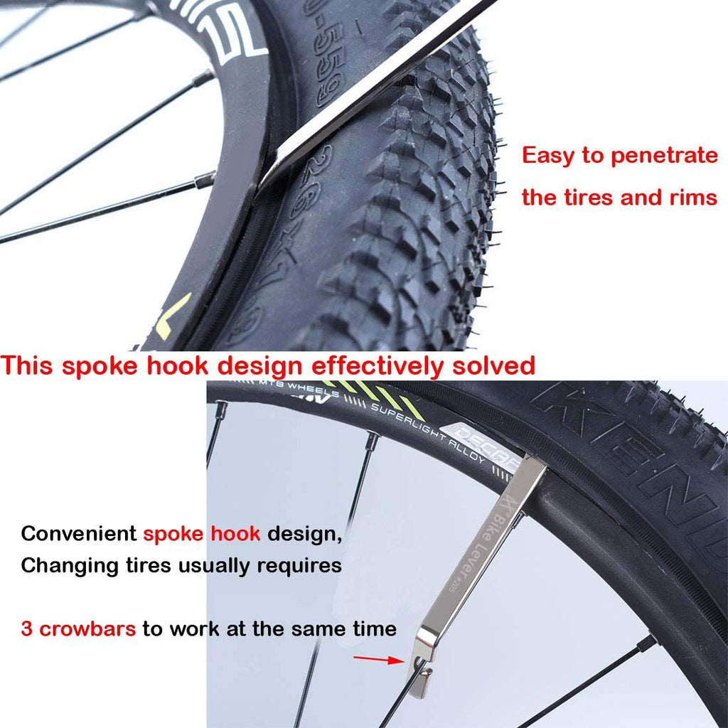 Tragoods Stainless Steel Bicycle Tire Lever Tool Set