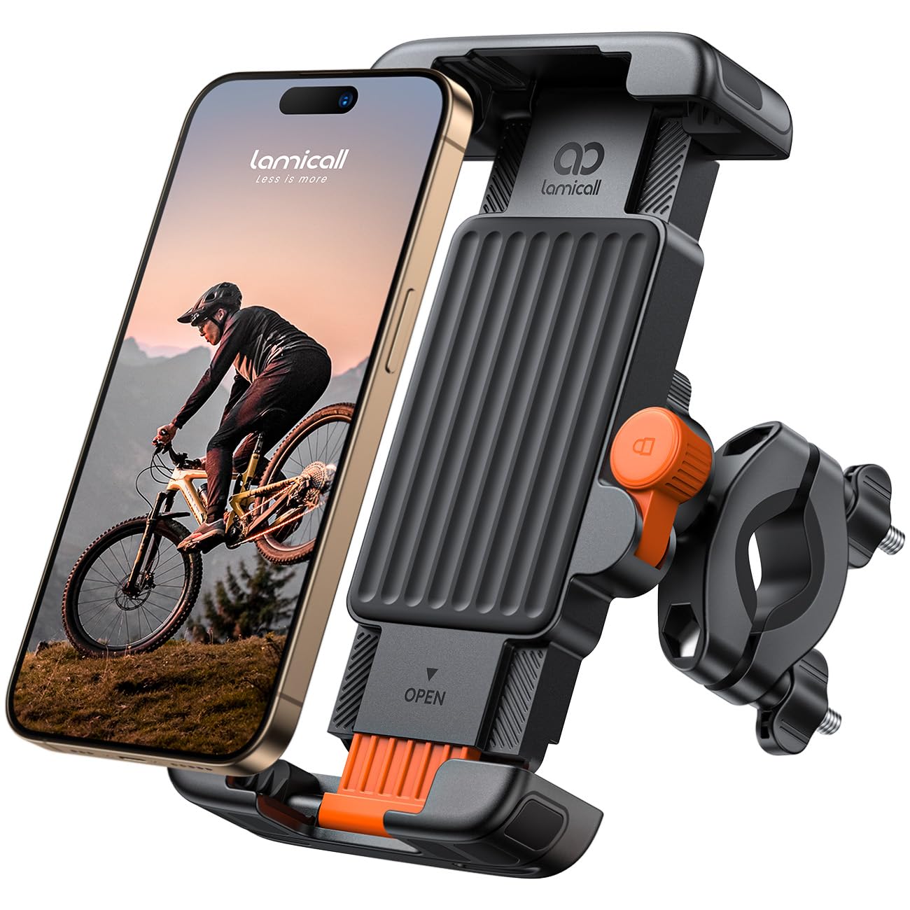 Lamicall Bike Motorcycle Phone Mount - [1s Quick Lock] for 6-7.2" Phones