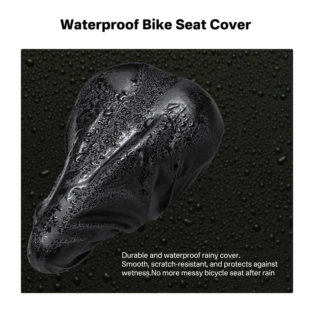 YOUNGDO Bike Seat Cushion with Waterproof Cover, Gel Bicycle Seats Pad for Narrow Saddle, Shock Absorbing, Fit for Peloton, BMX, MTB & Road