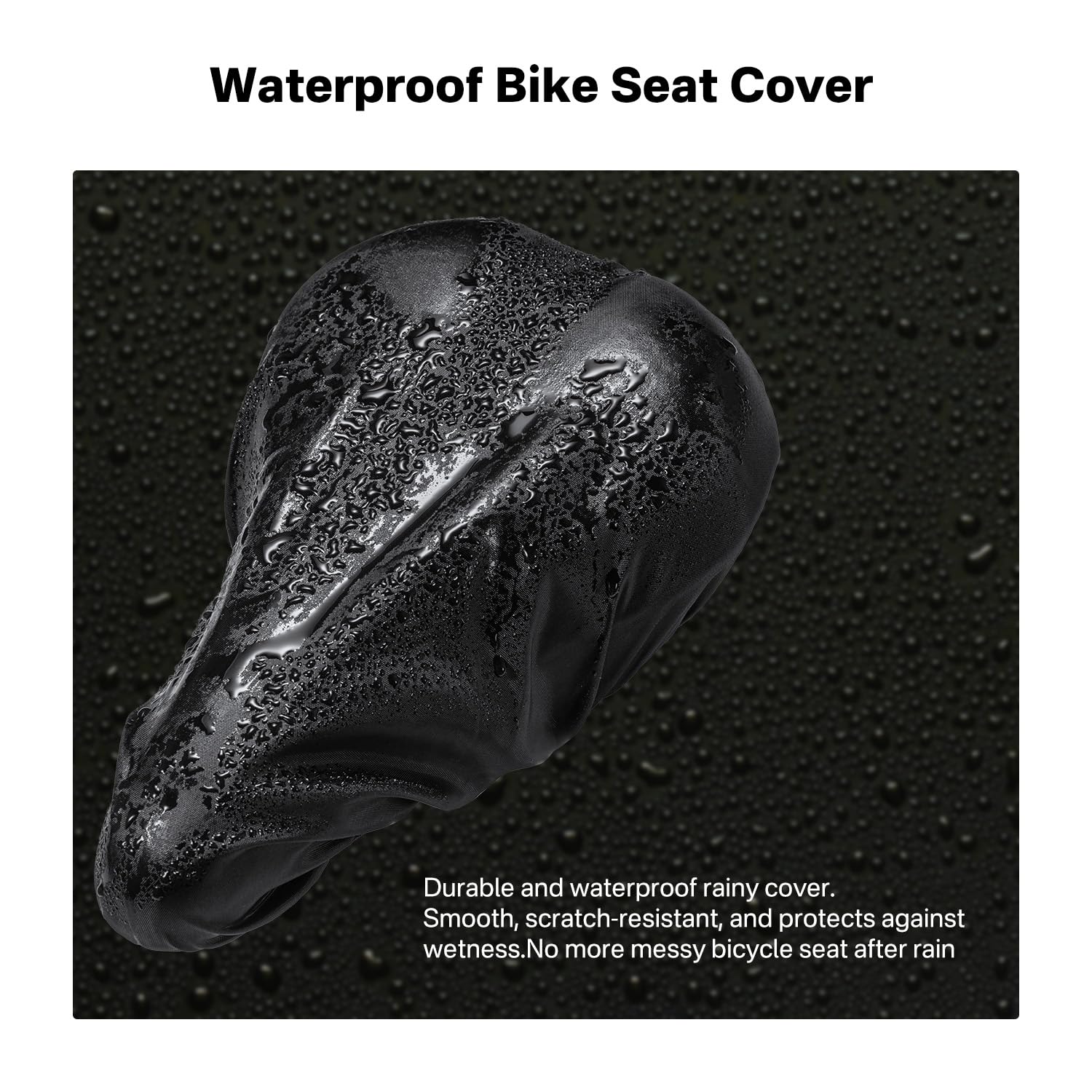 YOUNGDO Bike Seat Cushion with Waterproof Cover, Gel Bicycle Seats Pad for Narrow Saddle, Shock Absorbing, Fit for Peloton, BMX, MTB & Road