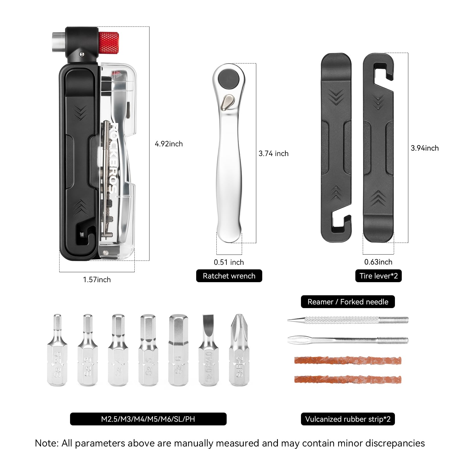 ROCKBROS Portable Bike Tool Kit with Ratchet & Tire Levers