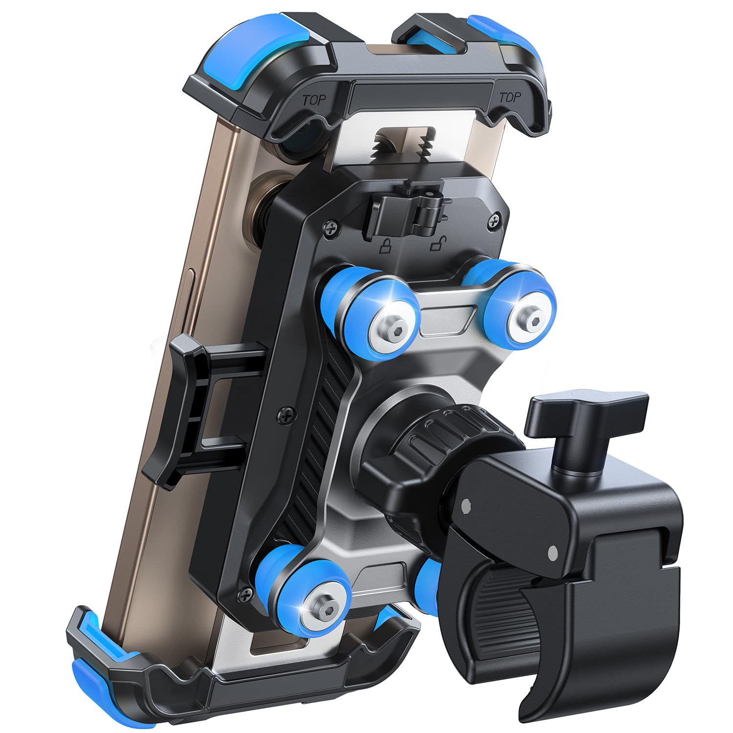 JOYROOM Motorcycle Phone Mount, [Dual Vibration Dampener] Phone Holder for Motorcycle Handlebar Bike Phone Mount for All 4.7-7 inch Phones, Motorcycle Accessories for iPhone Samsung