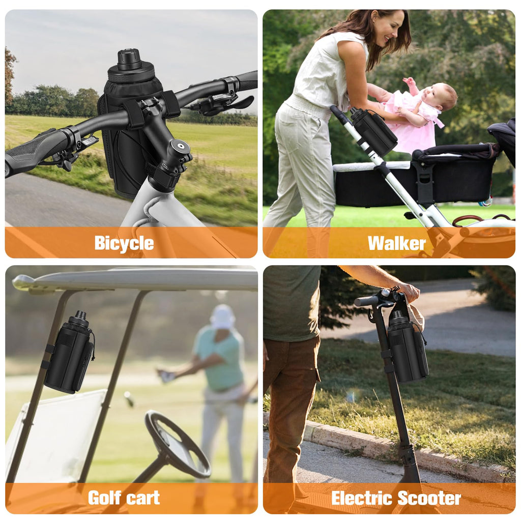 FINPAC Universal Bike Cup Holder with Phone Pockets
