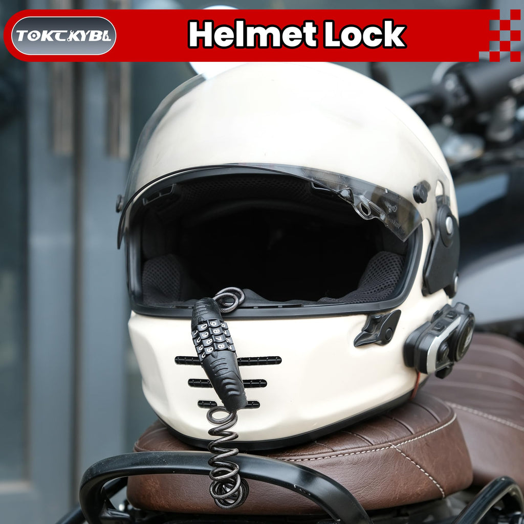 TOKCKYBL Motorcycle Lock, Heavy Duty Anti Theft Helmet, Brake and Handlebar Lock, Universal for Motorcycles, ATVs, Dirt Bikes, Mopeds，Scooters