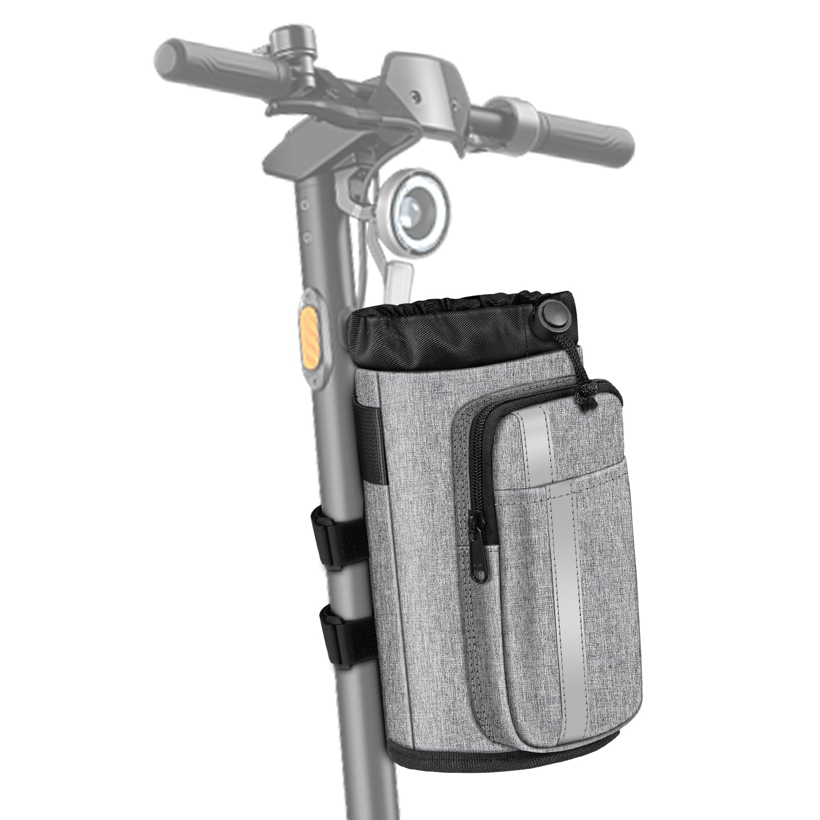 FINPAC Cup Holder for Bike, Universal Water Bottle Holder w/Phone Pockets