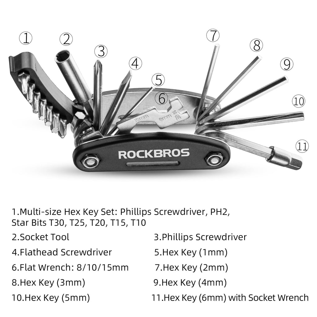 ROCKBROS 16-in-1 Multi-Function Bike Tool & Allen Wrench