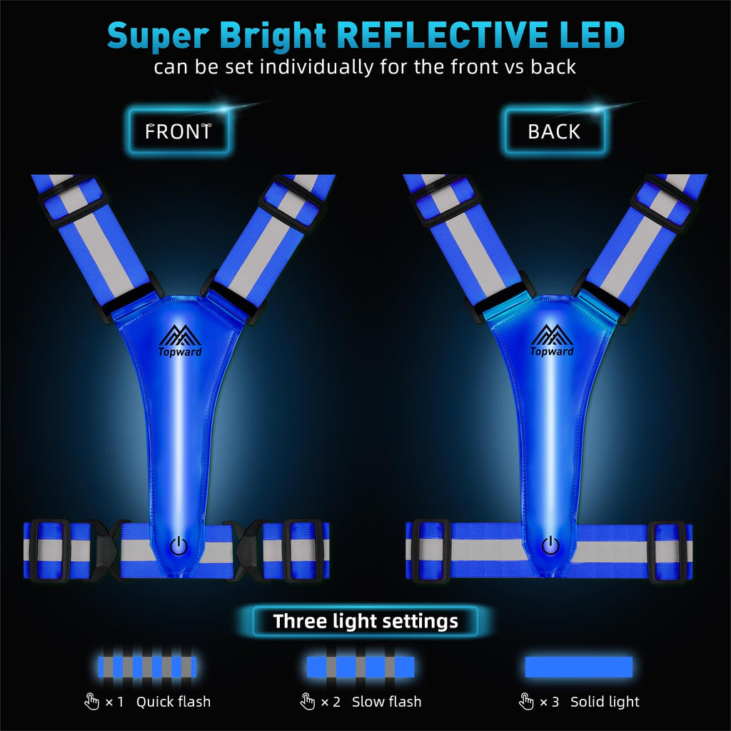 LED High-Visibility Reflective Vest for Night Cycling